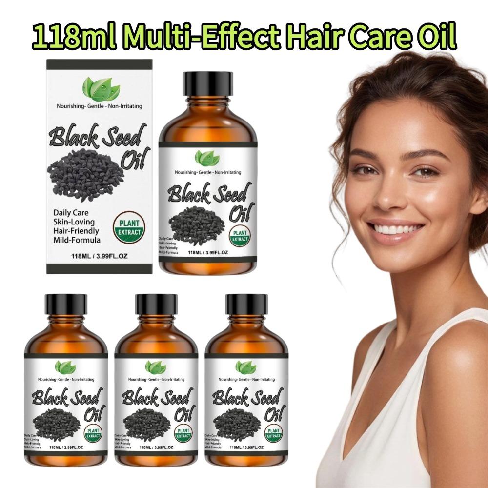Hair Care Frizzy Hair - ブラックシードオイル 118ml 純粋な天然植物エキス ヘアケアエッセンス ボディケアオイル 深層保湿
