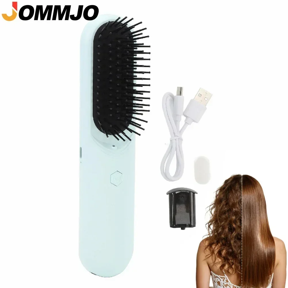 Hair Care Frizzy Hair - スチーム電気ヘアストレートニングブラシ、エアクッションスプレーマッサージデタングラーコーム（縮れ毛やダメージヘアのスタイリング＆ケア用）