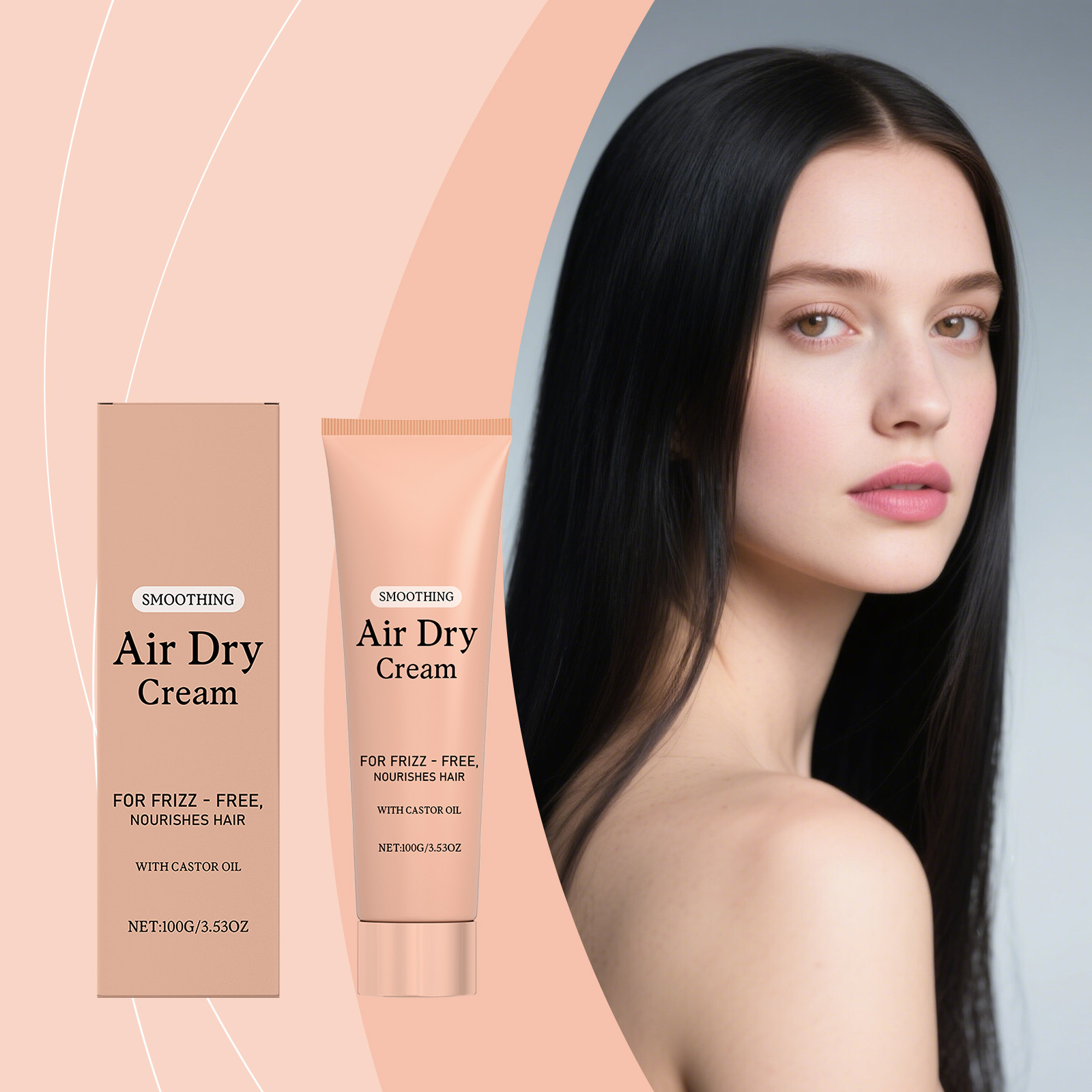 Hair Care Frizzy Hair - エアドライ スムージング ヘアクリーム アンチフリズ スタイリング リーブイン