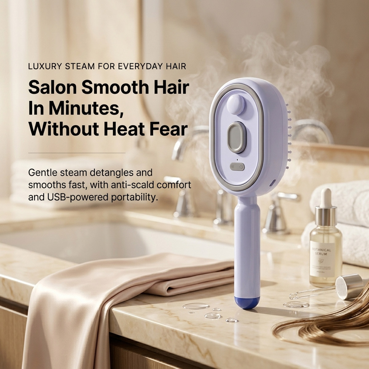 電動セルフクリーニングヘアコーム エアクッションスプレー エ - Hair Care Essence Oil Spray のレビューと価格