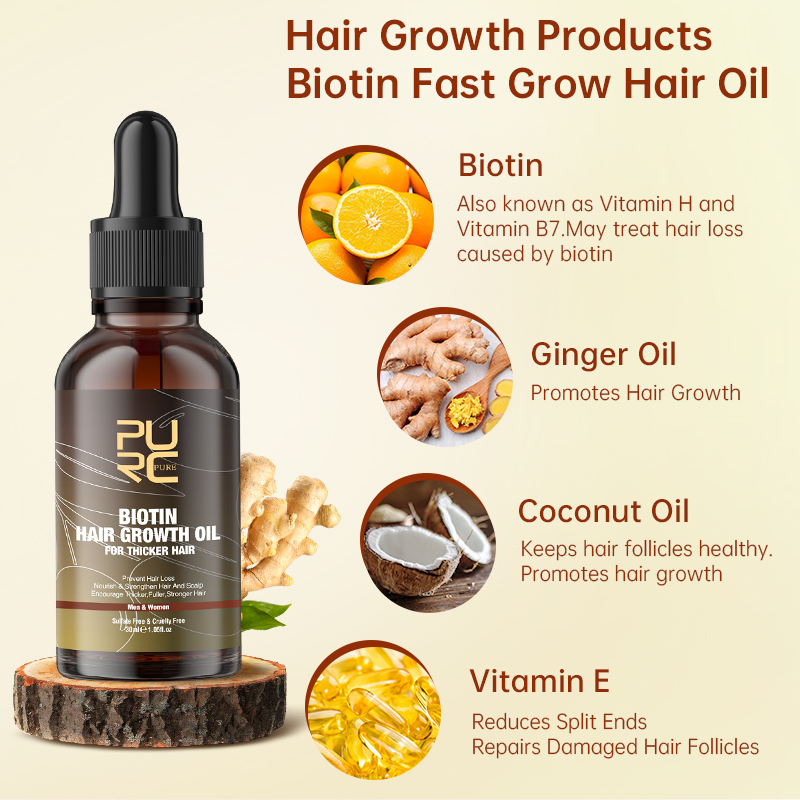 PURC 男性用高速育毛製品ビオチン抗脱毛オイルシャンプーコ - Hair Care Essence Oil Spray のレビューと価格