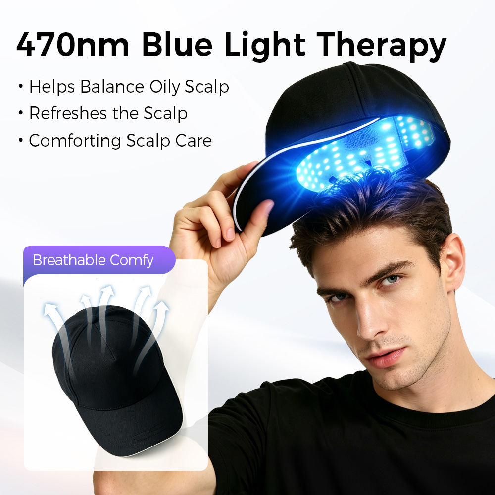 LED育毛キャップ 赤青光線療法帽子 630nm 470nm - Hair Care Frizzy Hair のレビューと価格